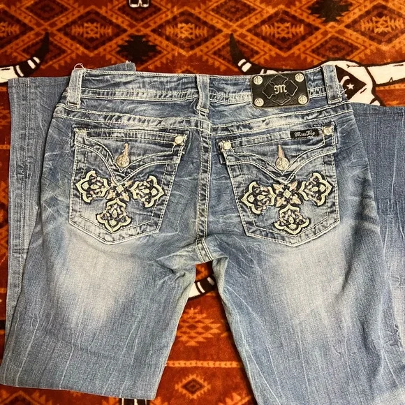 Miss Me Women's Blue Straight Leg Jeans - Picture 9 of 11